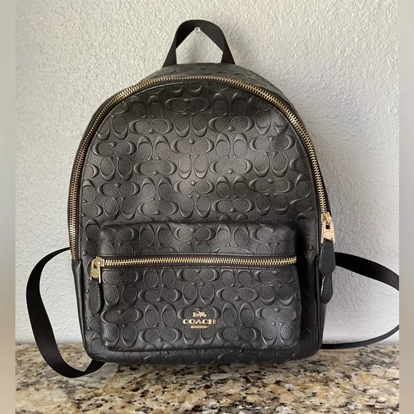 Coach | Bags | Coach Black Backpack With Gold Accents | Poshmark